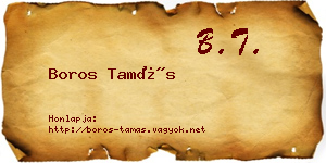 Boros Tamás névjegykártya