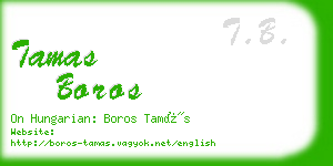 tamas boros business card